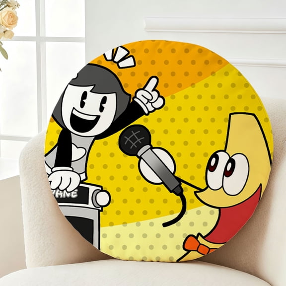 Throw Pillow Shovelware Brain Game Plush Decor Gift Decorative Fluffy Stuffy Round Birthday 13.8in