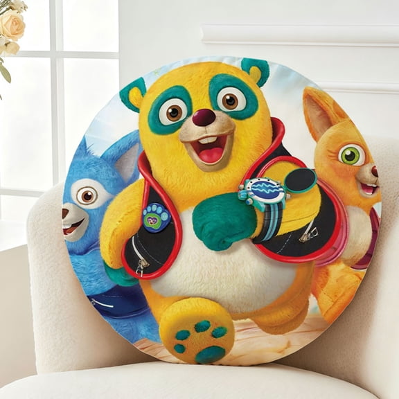 Throw Pillow Special Agent Oso Plush Decor Gift Decorative Fluffy Stuffed Round Birthday 13.8in
