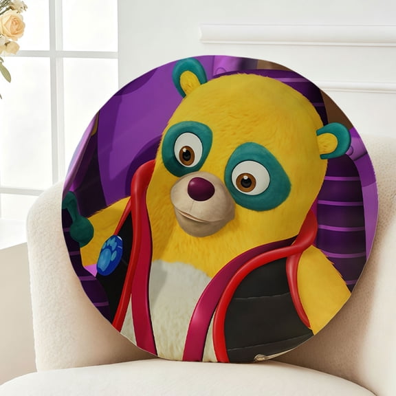 Throw Pillow Special Agent Oso Plush Decor Gift Decorative Fluffy Stuffed Round Birthday 13.8in