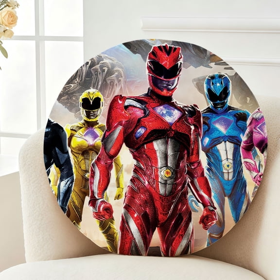 Throw Pillow Special effects Power Plush Ranger Plush Decor Gift Decorative Fluffy Stuffy Round Birthday 13.8in
