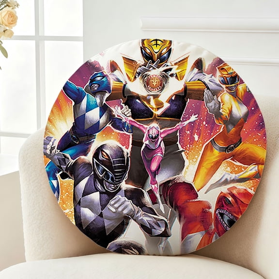 Throw Pillow Special effects Power Plush Ranger Plush Decor Gift Decorative Fluffy Stuffy Round Birthday 13.8in
