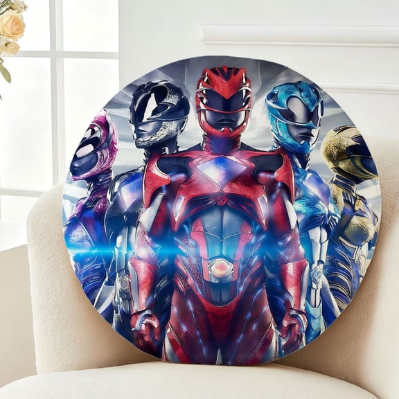 Throw Pillow Special effects Power Plush Ranger Plush Decor Gift Decorative Fluffy Stuffy Round Birthday 13.8in