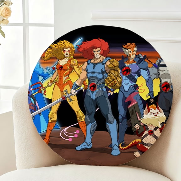 Throw Pillow ThunderCats Plush Decor Gift Decorative Fluffy Stuffy Round Birthday 13.8in
