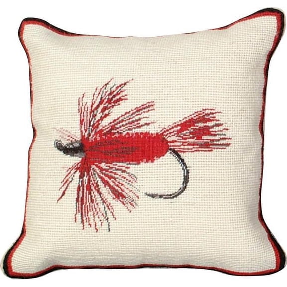 Throw Pillow Ultra Needlepoint/Petit Point Hair Fly 12x12 Dry Detailed