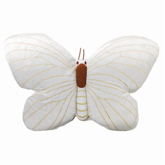 Throw Pillow, White Butterfly Shaped Plush Pillow, 1 Piece Soft Decorative Cushion for Living Room Sofa Bedroom Couch, Decorative Accent Pillow for Home Decoration