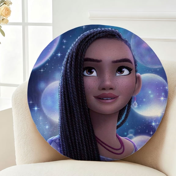 Throw Pillow Wish Movie Plush Decor Gift Decorative Fluffy Stuffy Round Birthday 13.8in
