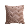 thumbnail image 1 of Throw Pillow with Insert, Double-Sided PV Velvet Soft Decorative Pillow for Sofa Couch Living Room Bedroom and Headboard Support, Brown, 1 of 4
