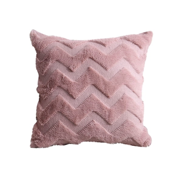 Throw Pillow with Insert, Double-Sided PV Velvet Soft Decorative Pillow for Sofa Couch Living Room Bedroom and Headboard Support, Pink