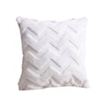 thumbnail image 1 of Throw Pillow with Insert, Double-Sided PV Velvet Soft Decorative Pillow for Sofa Couch Living Room Bedroom and Headboard Support, White, 1 of 4