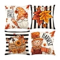 thumbnail image 1 of Throw Pillows Covers 4 Pack, Fall Seasonal Decor Indoor Outdoor Home Decor Farmhouse Style Gift with Fall Scarecrow Decor Sunflower White Pumpkin, 1 of 9