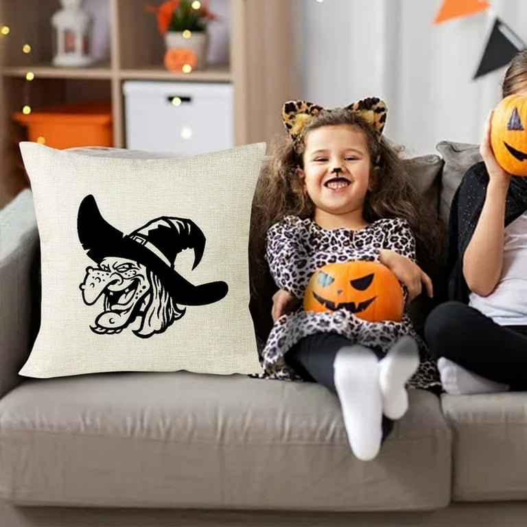 Throw Pillows Digital Printed Halloween Witch Silhouette Series Linen Cushion Home Cushion Core Not Included Outdoor Pillow Covers Flower Pillow Walmart