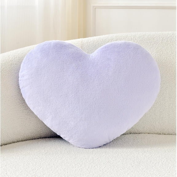 Throw Pillows Heart Pillow Cute Fuzzy Pillows for Bed Livingroom Home Decor Cushion Decorative Aesthetic Preppy Pillows Purple,Small 13"x10"