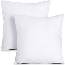 Throw Pillows Insert (Pack of 2, White) - 16 x 16 Inches Bed and Couch Pillows - Indoor Decorative Pillows