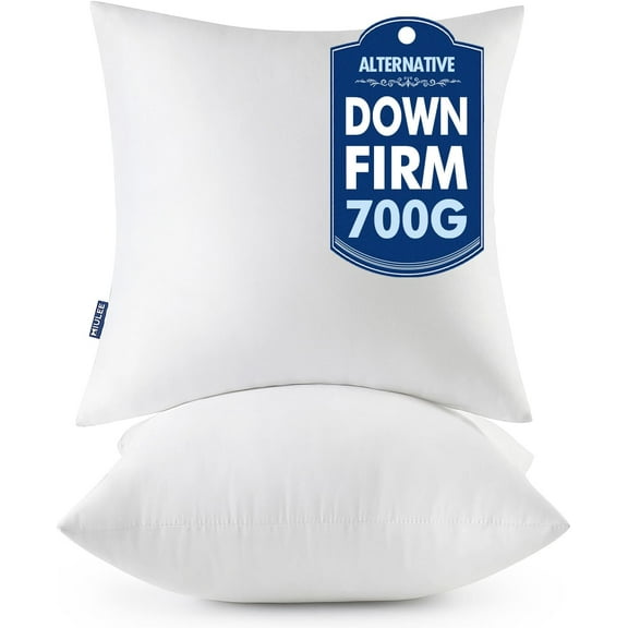 Throw Pillows Inserts, Pack of 2 22x22 Inch 100% Virgin Fiber Filling Bed Couch Pillows