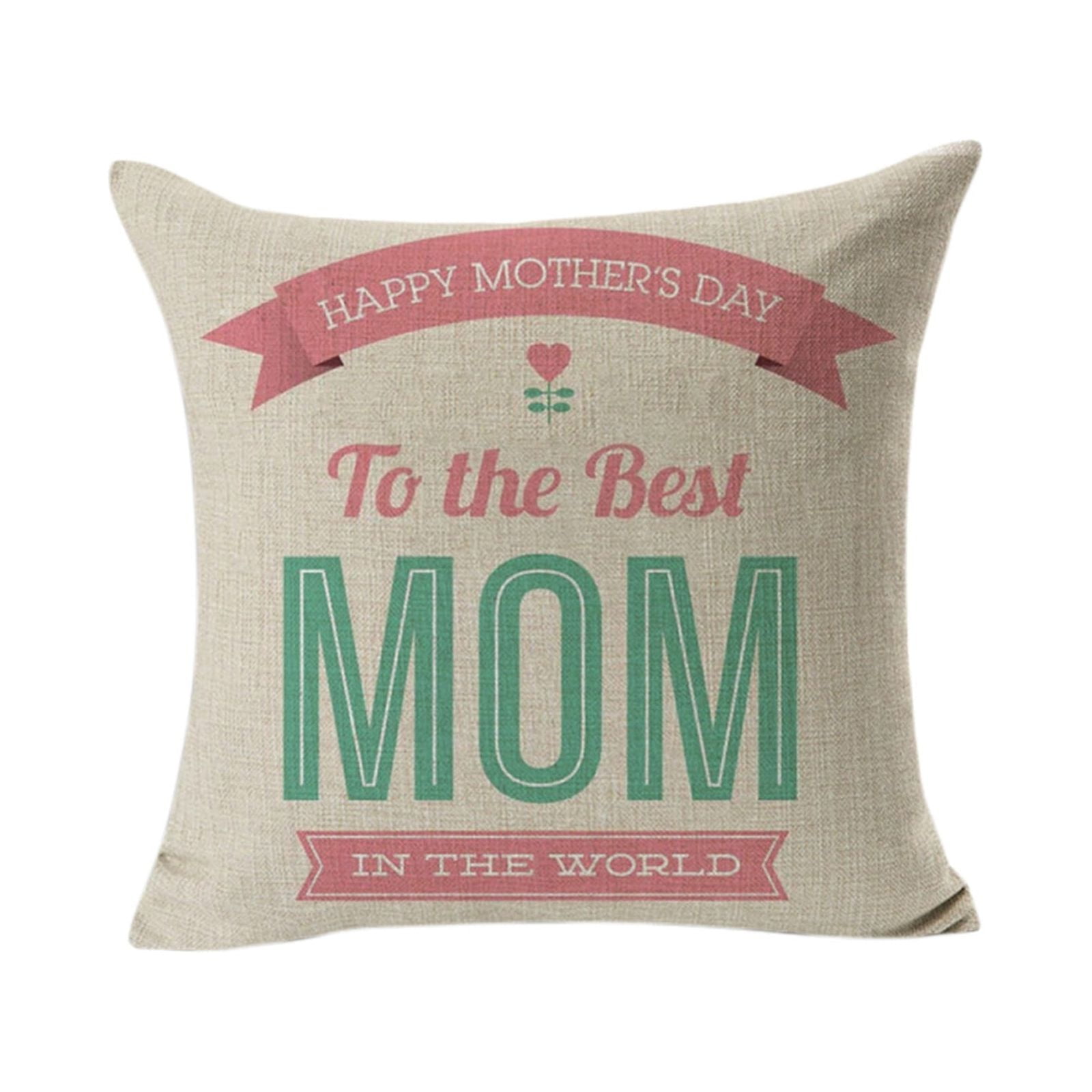 Throw Pillows Mother Day Linen Sofa Decoration Pillow Case Gift Cushion
