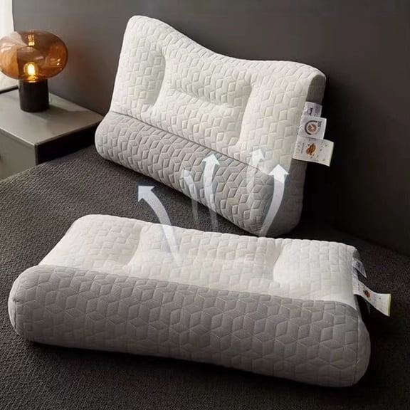 Throw Pillows, Reverse Traction Pillow for Cervical Protection and Sleep Aid Pillow Core Pair of Household Dormitory Pillows, Memory Foam Pillows(White, 18.9x29.1in)