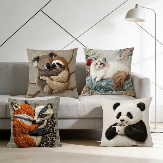 Throw Pillows for Couch, Animals-Print Cushion Covers Soft Sofa Pillows For Home And Bedroom Decor