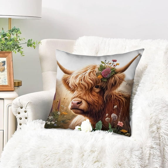 Throw Pillows for Couch, Cow Printed Pillow Cover Bedroom Living Room Sofa Cushion Cover Decorative Plushs Cozy Cushion Cover