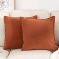 thumbnail image 1 of Throw Pillows for Couch Set of 2, Yamaziot 18" x 18" Decorative Pillow Accent Cushion for Sofa Bed Living Room, Solid Rust Orange Chenille, 1 of 9