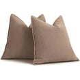 thumbnail image 1 of Throw Pillows for Couch Set of 4, Yamaziot 18" x 18" Decorative Pillow Accent Cushion for Sofa Bed Living Room, Solid Light Brown Chenille, 1 of 5