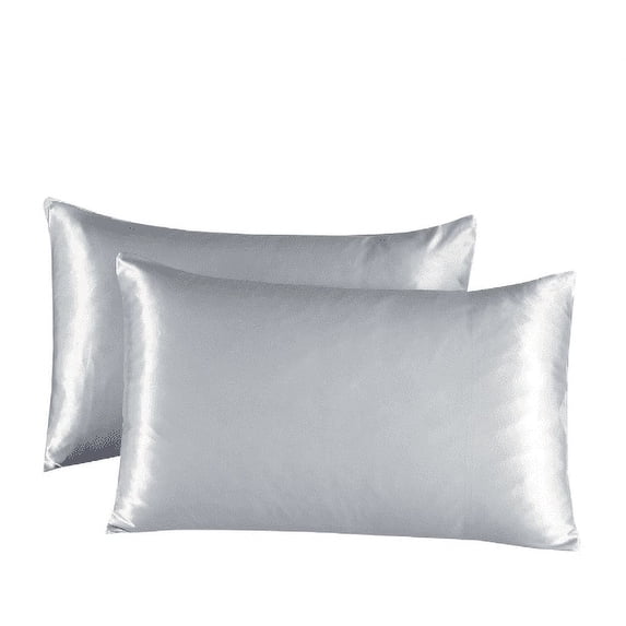 Throw Pillows for Couch, Simulated Silk Pillowcase For Hair And - Simulated Silk Pillowcase 2 Sets 20x30 Inches With Envelope Closure