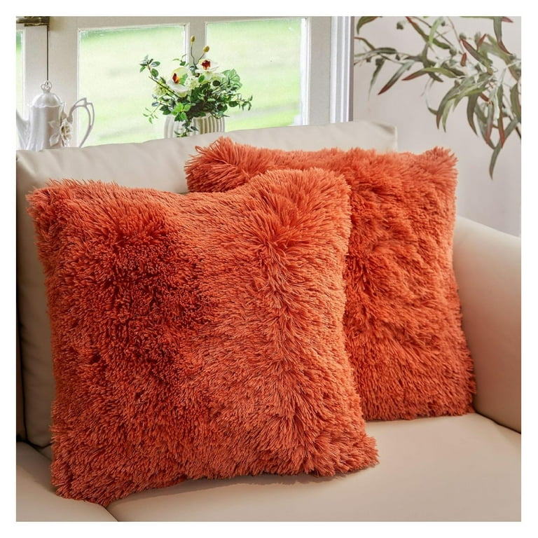 Fur pillows for couch sale