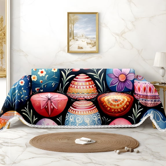 Throw Sofa Cover Soft Washable Decorative Couch Covers for 3 Cushion with Tassels Furniture Protector for Pets and Kids 71x102in