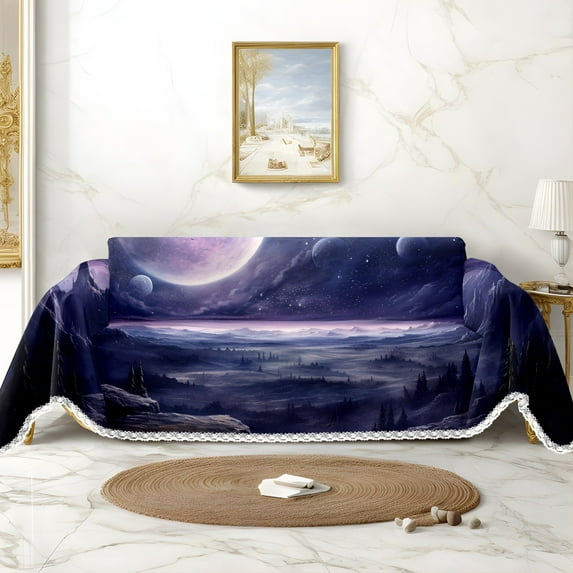 Throw Sofa Cover Soft Washable Decorative Couch Covers for 3 Cushion with Tassels Furniture Protector for Pets and Kids 71x102in