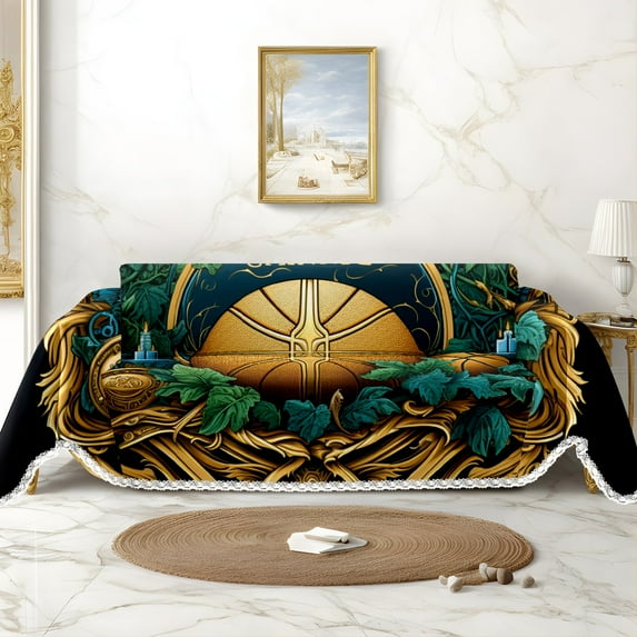 Throw Sofa Cover Soft Washable Decorative Couch Covers for 3 Cushion with Tassels Furniture Protector for Pets and Kids 71x102in