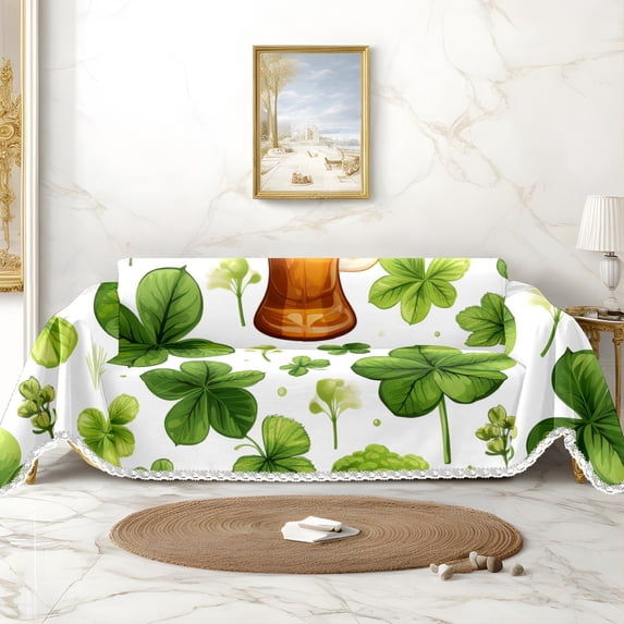 Throw Sofa Cover Soft Washable Decorative Couch Covers for 3 Cushion with Tassels Furniture Protector for Pets and Kids 71x102in