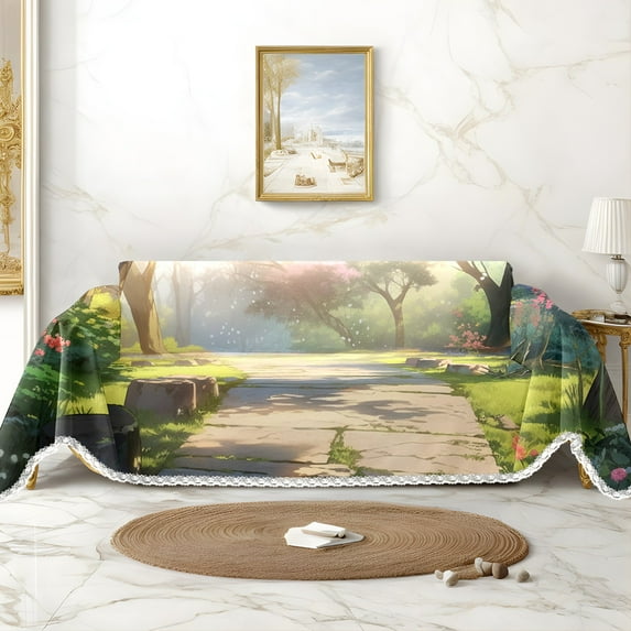 Throw Sofa Cover Soft Washable Decorative Couch Covers for 3 Cushion with Tassels Furniture Protector for Pets and Kids 71x118in