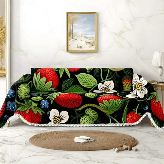 Throw Sofa Cover Soft Washable Decorative Couch Covers for 3 Cushion with Tassels Furniture Protector for Pets and Kids 71x118in