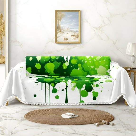 Throw Sofa Cover Soft Washable Decorative Couch Covers for 3 Cushion with Tassels Furniture Protector for Pets and Kids 71x91in