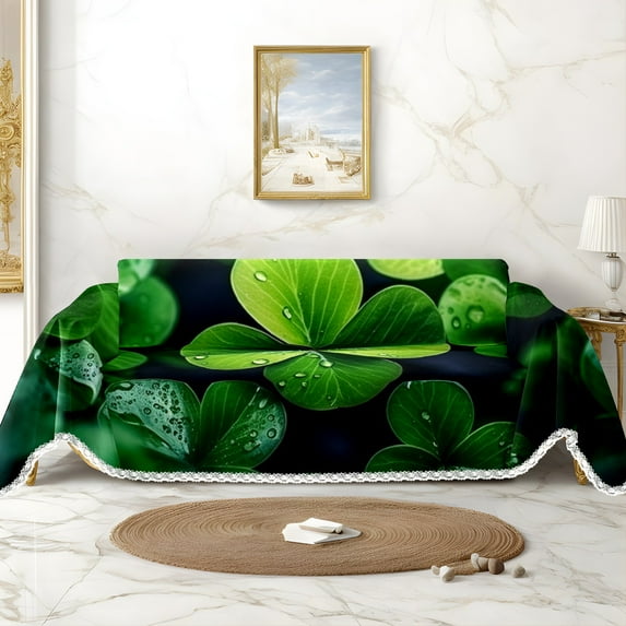 Throw Sofa Cover Soft Washable Decorative Couch Covers for 3 Cushion with Tassels Furniture Protector for Pets and Kids 91x134in