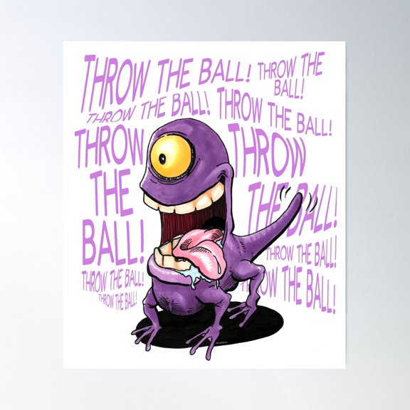 Throw The Ball! Poster Wall Art, Modern Wall Decor For Living Room Bedroom, 12x18 UNFRAMED