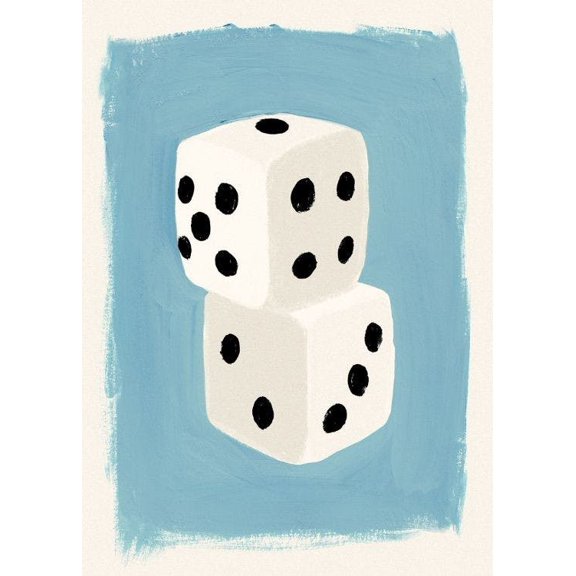 Throw The Dice Print Wall Art, Modern Wall Decor For Living Room Bedroom, 8x12 UNFRAMED