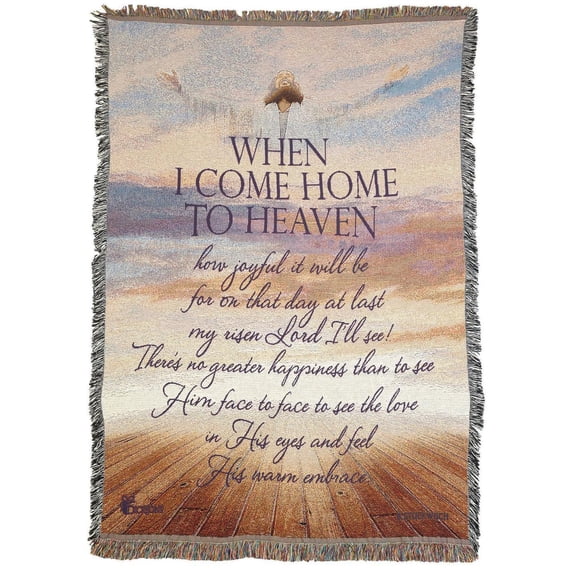 Dicksons When I Come Home To Heaven Bereavement Tapestry Weave Multicolor 68 x 48 Cotton Throw Blanket