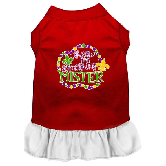 Pet Dog and Cat Dress Screen Printed, "Throw Me Something Mister"