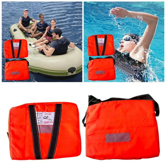 Throwable Flotation Device, 18x14inch Boat Cushion with Strap, High Buoyancy PE Foam, Waterproof EVA Cover for Boating Safety & Emergency Use