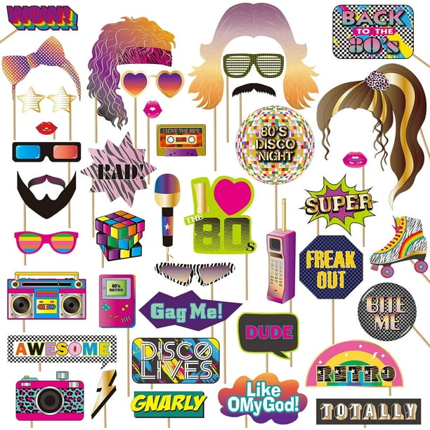 Throwback 80's Party Fun: 40-Piece Retro Photo Booth Props Set for Birthdays and Events - Walmart Business Supplies throwback-80-s-party-fun-40-piece-retro-photo-booth-props-set-for-birthdays-and-events-walmart-business-supplies