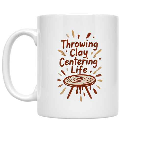 Throwing Clay Centering Life - Pottery Enthusiast - 11 oz Ceramic Coffee Mug