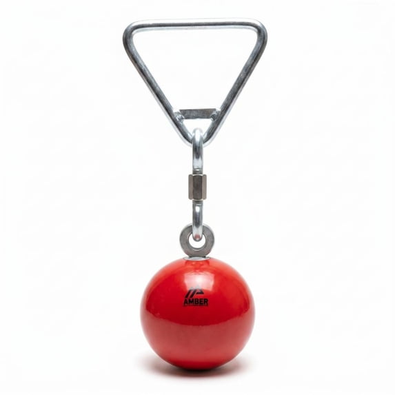 Throwing Weight Hammers Solid Iron Lathe-Turned Ball with Ball Bearing Swivel & Wide Grip Handle, 18 lb