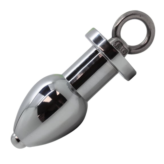Thru Hole Metal Butt Plug With Removable Core One Size Silver