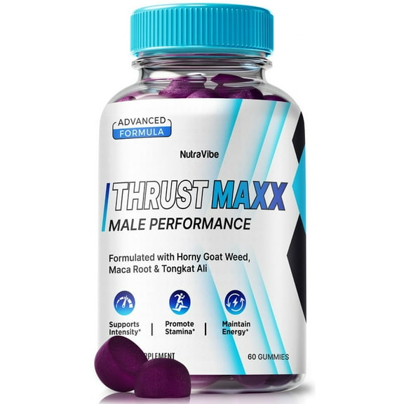 Thrust Maxx Gummies  Official ThrustMaxx ME All-Natural Gummy for Physical Health & Well-Being, Gomitas for Energy, Vitality & Wellness Support, Thrust Max 2000 250 Reviews (60 Gummies)