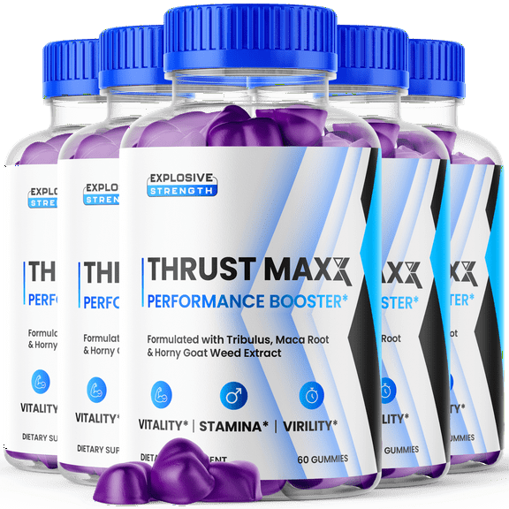 Thrust Maxx Male Performance Gummies Maximum Strength Advanced Supplement for Men 300 Gummies
