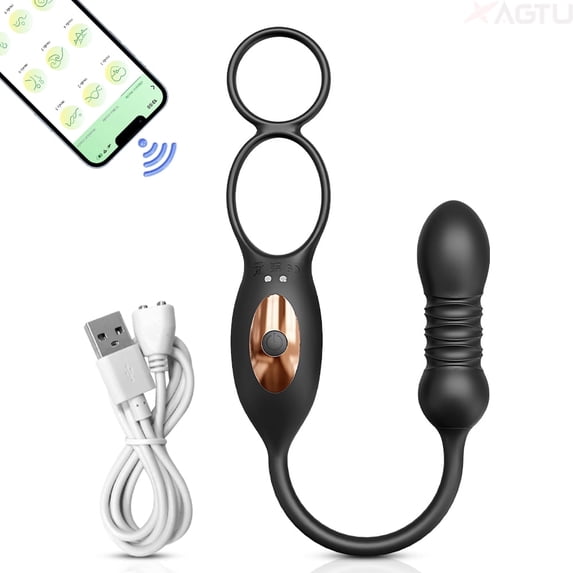 Thrusting Anal Vibrator Prostate Massager Vibrating And Penis Ring ,9 Vibrating Sex Toys for Men and Couples