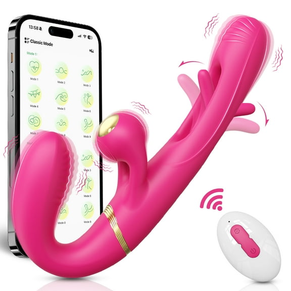 Thrusting Dildo Vibrator Sex Toys for Women, 3 in 1 G Spot Vibrators , 10 Vibrating & 10 Flapping Patterns, Vibrator Women Adult Toys