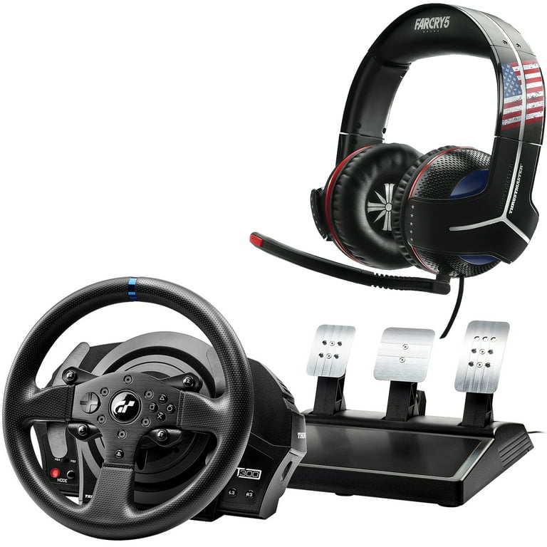 Thrustmaster 4169088 T300RS Gran Turismo Edition Racing Wheel For PS4/PS3/PC  & 4060090 Y-300CPX Far Cry 5 Edition Universal Gaming Headset 
