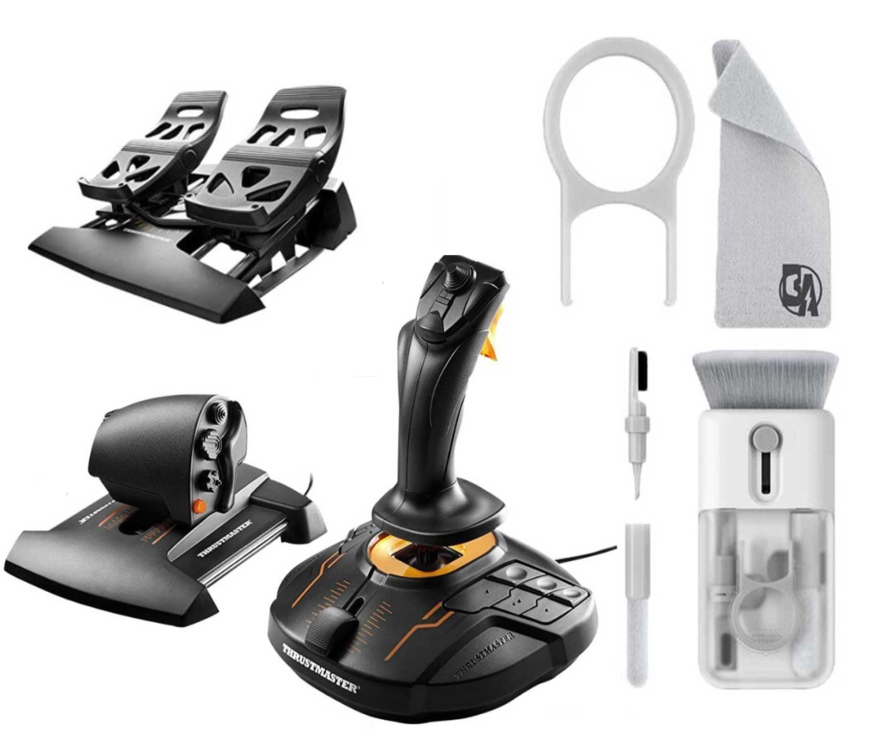 Thrustmaster - T.16000M FCS Flight Pack - Black With Cleaning Electric kit  Bolt Axtion Bundle Like New 