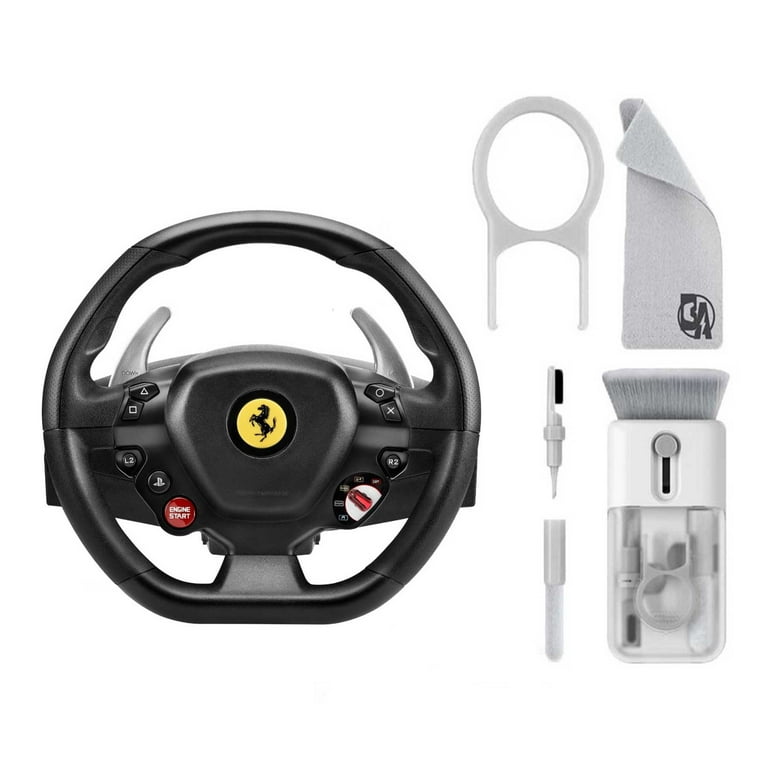 Thrustmaster - T80 Ferrari 488 GTB Edition Racing Wheel for PlayStation 5,  4 and Windows - Black With Cleaning Electric kit Bolt Axtion Bundle Used